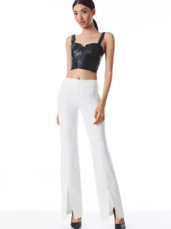 Alice and Olivia Walker Slim Front Slit Pants-Women Pants