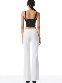 Alice and Olivia Walker Slim Front Slit Pants-Women Pants