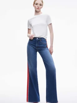 Alice and Olivia Weezy Side Stripe Jean-Women Pants