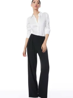 Alice and Olivia Willa Fitted Placket Top-Women Tops