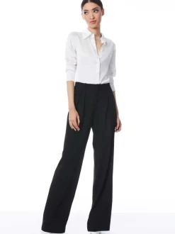 Alice and Olivia Willa Fitted Placket Top-Women Tops