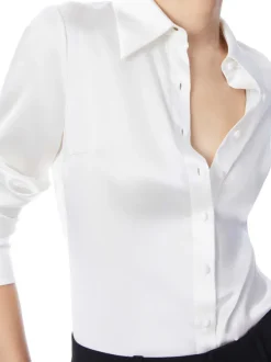 Alice and Olivia Willa Fitted Placket Top-Women Tops