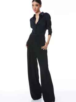 Alice and Olivia Willa Fitted Placket Top-Women Tops