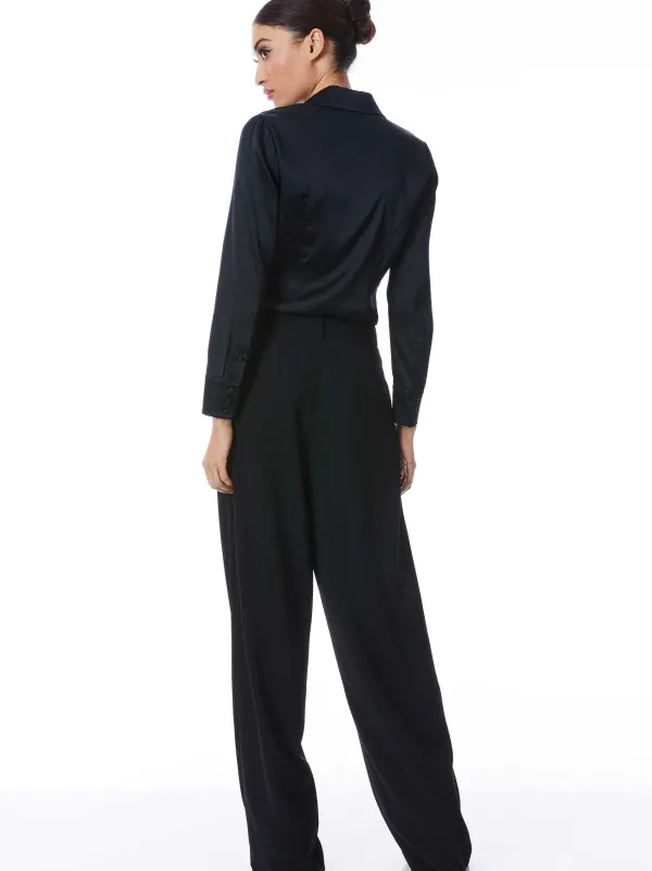 Alice and Olivia Willa Fitted Placket Top-Women Tops