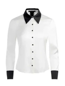 Alice and Olivia Willa Fitted Placket Top-Women Tops