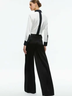 Alice and Olivia Willa Fitted Placket Top-Women Tops