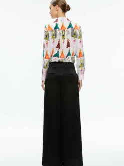 Alice and Olivia Willa Placket Top-Women Tops