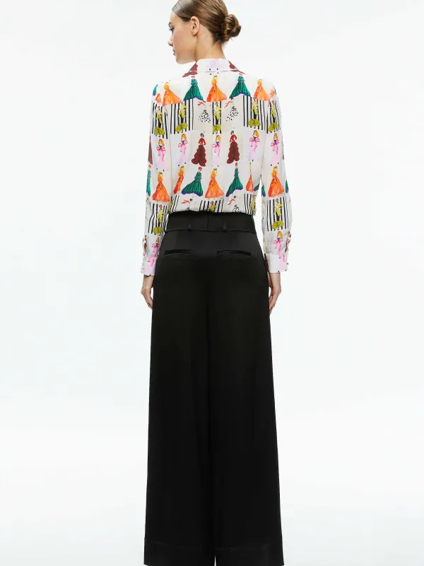 Alice and Olivia Willa Placket Top-Women Tops