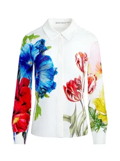 Alice and Olivia Willa Placket Top-Women Tops