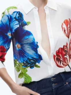 Alice and Olivia Willa Placket Top-Women Tops