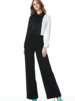 Alice and Olivia Willa Placket Top-Women Tops