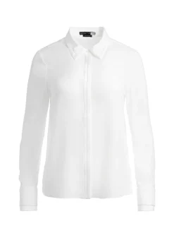 Alice and Olivia Willa Relaxed Placket Top With Piping Detail-Women Tops