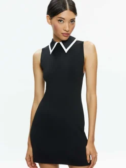 Alice and Olivia Wynell Collared Mini Dress-Women Dresses